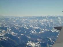 View of Cordillera flying into Santiago